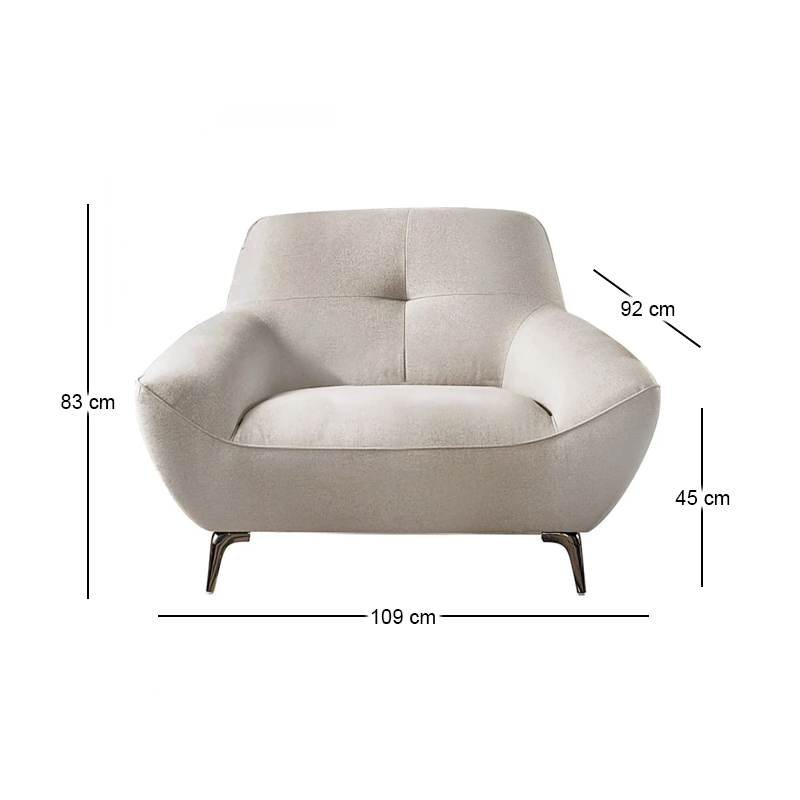 PEDRO Armchair Fabric Mixed Beige
