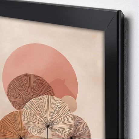 "Pink Leaves" Megapap painting in MDF  frame 50x70cm.