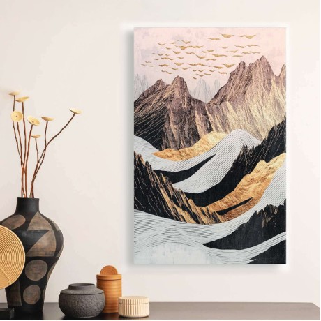 Πίνακας σε καμβά "Abstract Mountain" Megapap ψηφιακής εκτύπωσης 70x100x3εκ.