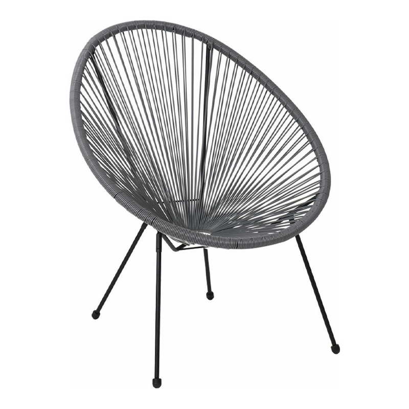 Πολυθρόνα ACAPULCO από rattan σε χρώμα γκρι 73x76x89εκ.