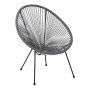 Πολυθρόνα Acapulco μέταλλο - pe rattan χρώμα γκρι 70x69x81εκ.