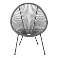 Πολυθρόνα ACAPULCO από rattan σε χρώμα γκρι 73x76x89εκ.