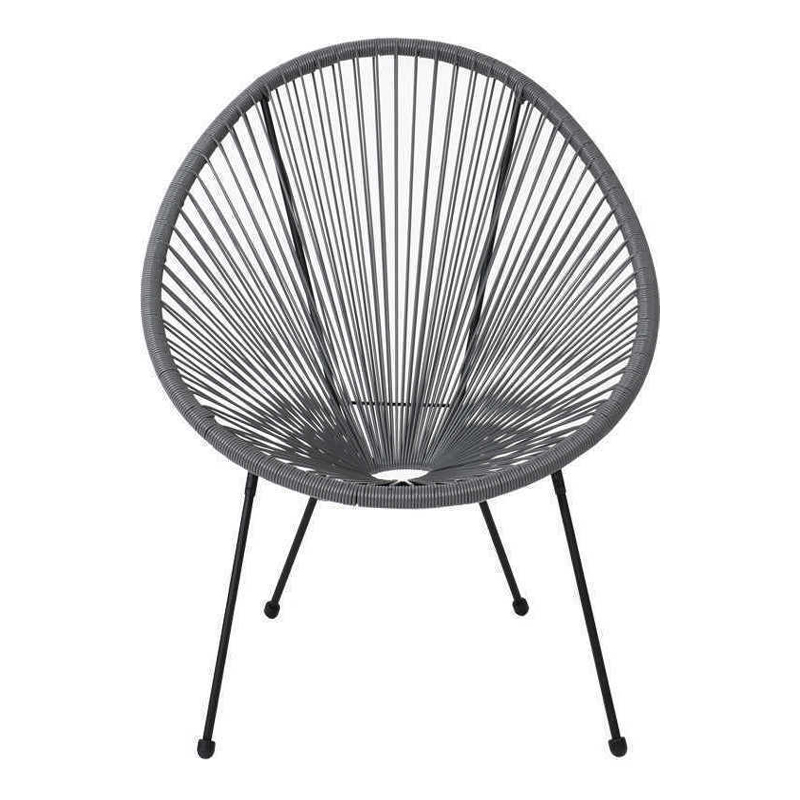 Πολυθρόνα ACAPULCO από rattan σε χρώμα γκρι 73x76x89εκ.