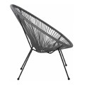 Πολυθρόνα ACAPULCO από rattan σε χρώμα γκρι 73x76x89εκ.