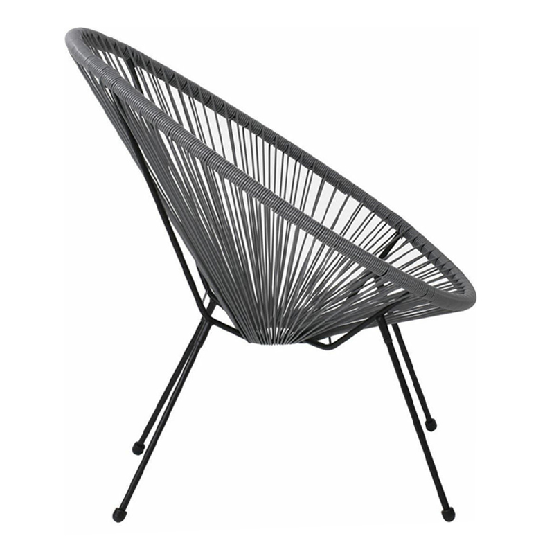 Πολυθρόνα ACAPULCO από rattan σε χρώμα γκρι 73x76x89εκ.