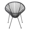 Πολυθρόνα ACAPULCO από rattan σε χρώμα γκρι 73x76x89εκ.