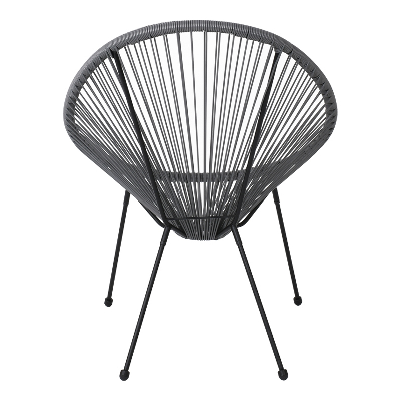 Πολυθρόνα ACAPULCO από rattan σε χρώμα γκρι 73x76x89εκ.