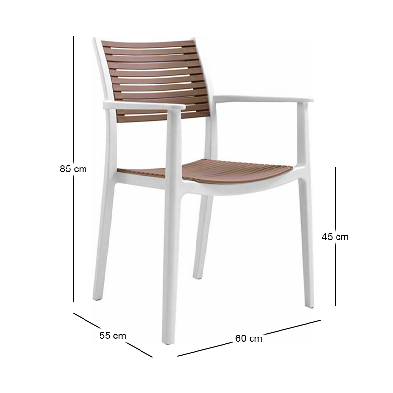 AKRON Armchair PP-UV White/Sand Beige