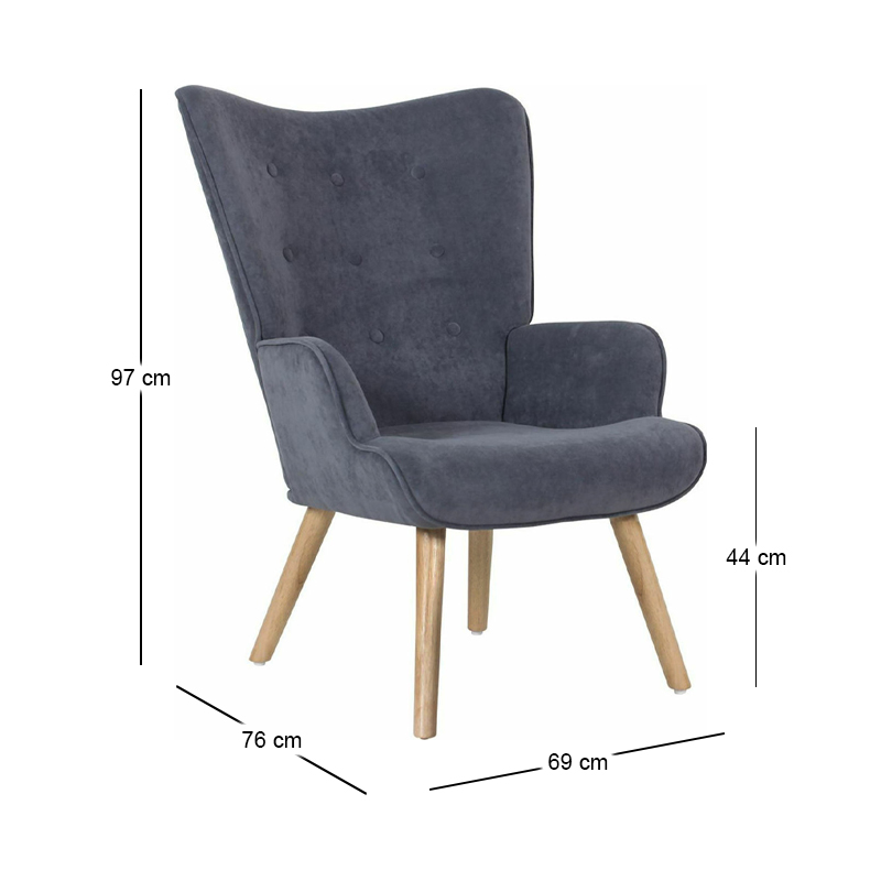 ALMA Armchair Light Blue Velure (K/D)