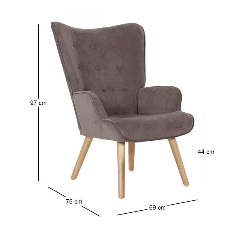 ALMA Armchair Brown Velure (K/D)