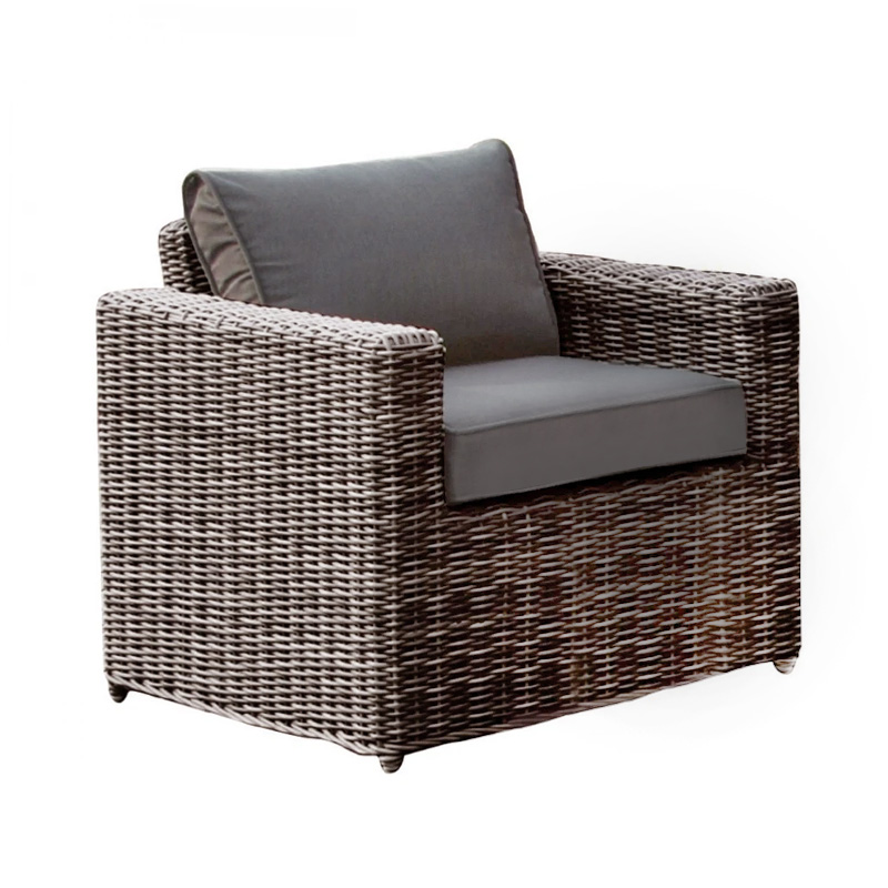ARIZONA 1-Seat Grey/Brown Wicker (Cushions Anthracite)