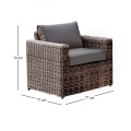 ARIZONA 1-Seat Grey/Brown Wicker (Cushions Anthracite)