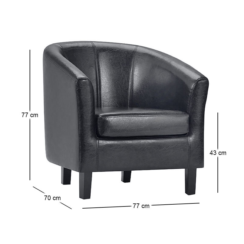 BOGA Armchair Black Pu