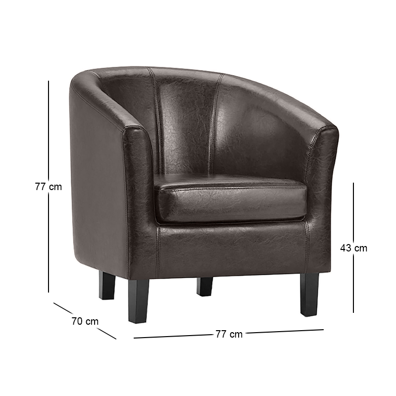 BOGA Armchair Dark Brown Pu