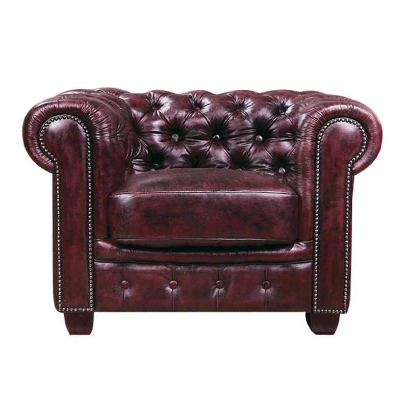 CHESTERFIELD-689 1-S Leather Antique Red