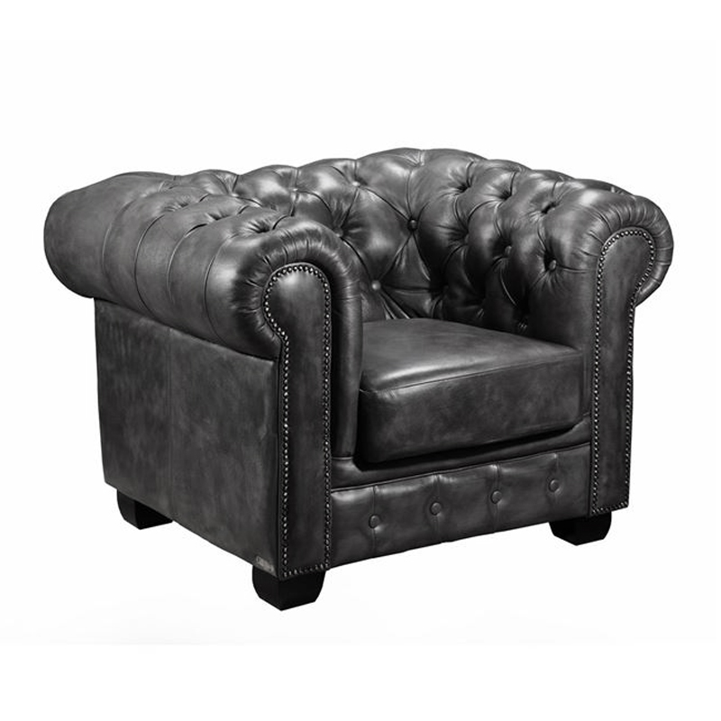 CHESTERFIELD-689 1-S Leather Antique Grey