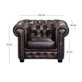CHESTERFIELD-689 Lounge Armchair Leather Brown