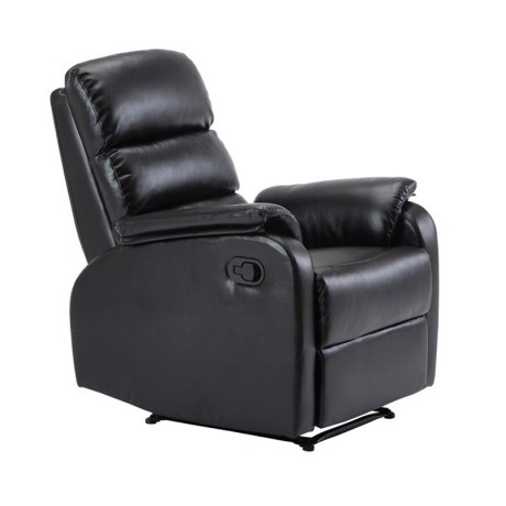 Πολυθρόνα relax Comfort τεχνόδερμα χρώμα μαύρο 79x97x101εκ.