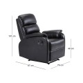 Πολυθρόνα COMFORT RELAX από τεχνόδερμα PU σε χρώμα μαύρο 79x97x101εκ.
