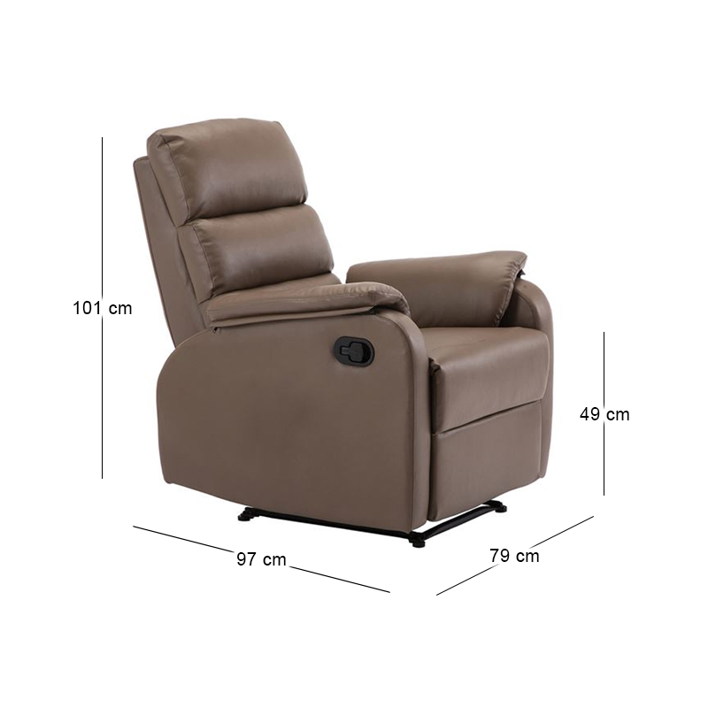 COMFORT Armchair Relax Cappuccino Pu