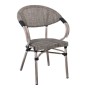 Πολυθρόνα κήπου Costa αλουμινίου antique grey - textilene χρώμα μπεζ 58x57x83εκ.