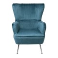 CROMA Armchair Fabric Blue Velure