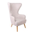 DOVELA Armchair Quilted Fabric Ecru
