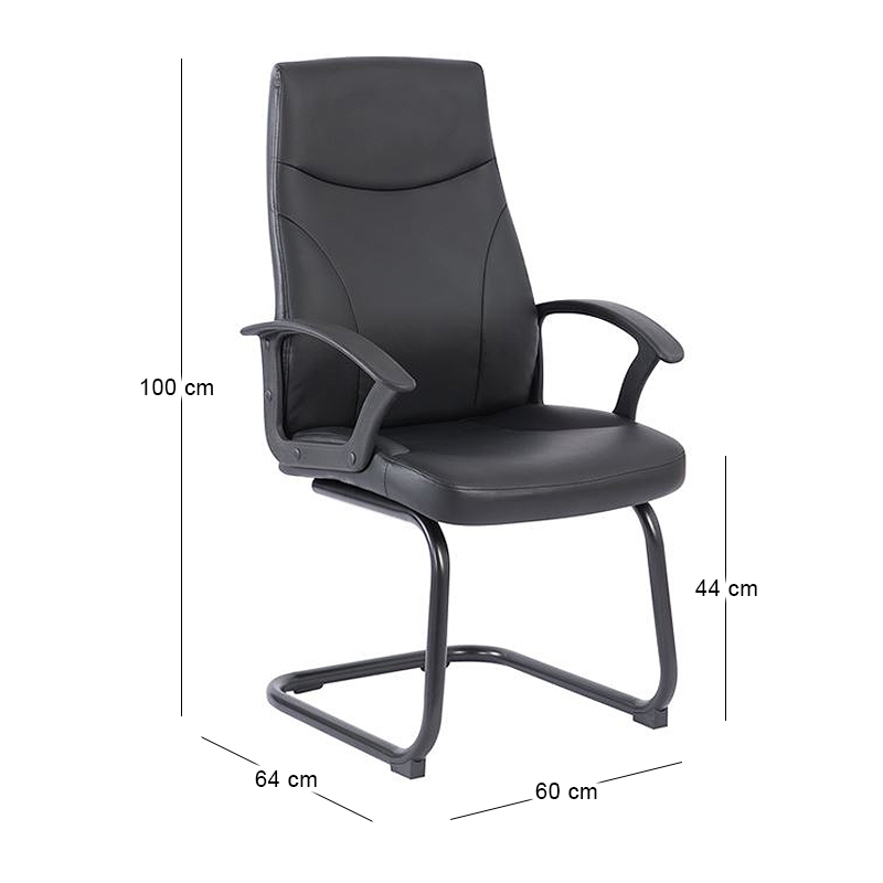 BF1250V Office Visitor Armchair Black Pu