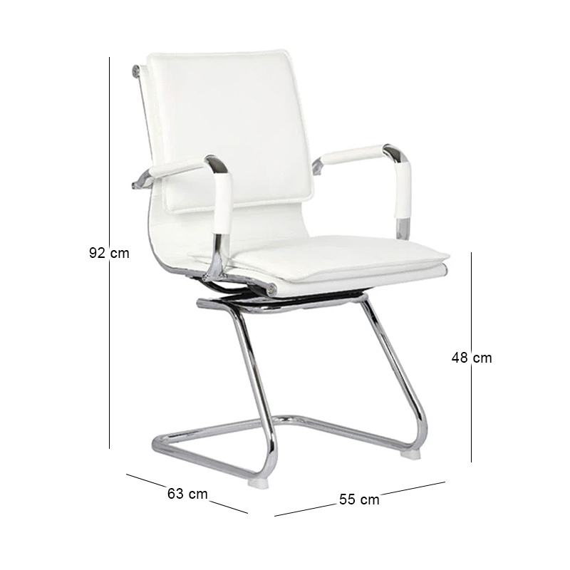 BF3600V Offce Visitor Armchair White Pu