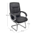BF6400V Visitor Armchair Black Pu (rotating seat)