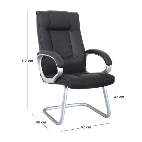BF6900V Office Visitor Armchair Black Pu