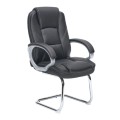 BF6950VW Visitor Armchair Chromed Base, Black Pu