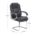 BF6950VW Visitor Armchair Chromed Base, Black Pu