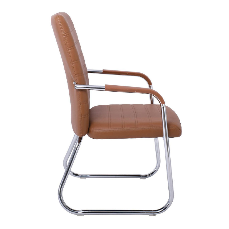 COLLET Visitor Armchair/Chromed Frame/Brown Pu