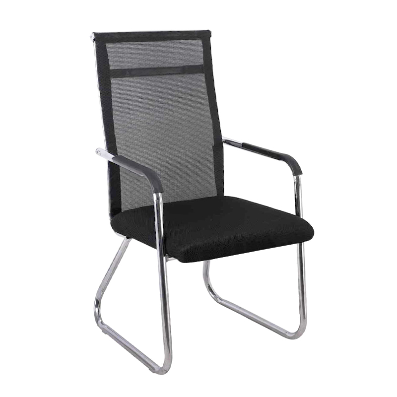 ALTA Visitor Armchair/Chromed Frame/Black Mesh
