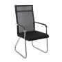 Alta visitor - office armchair by chrome and Mesh fabric in black color 54x64x100cm.