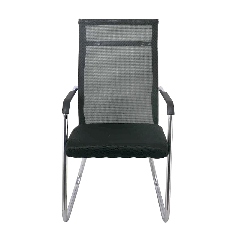 ALTA Visitor Armchair/Chromed Frame/Black Mesh