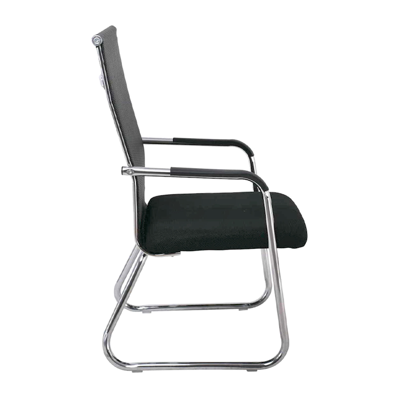 ALTA Visitor Armchair/Chromed Frame/Black Mesh