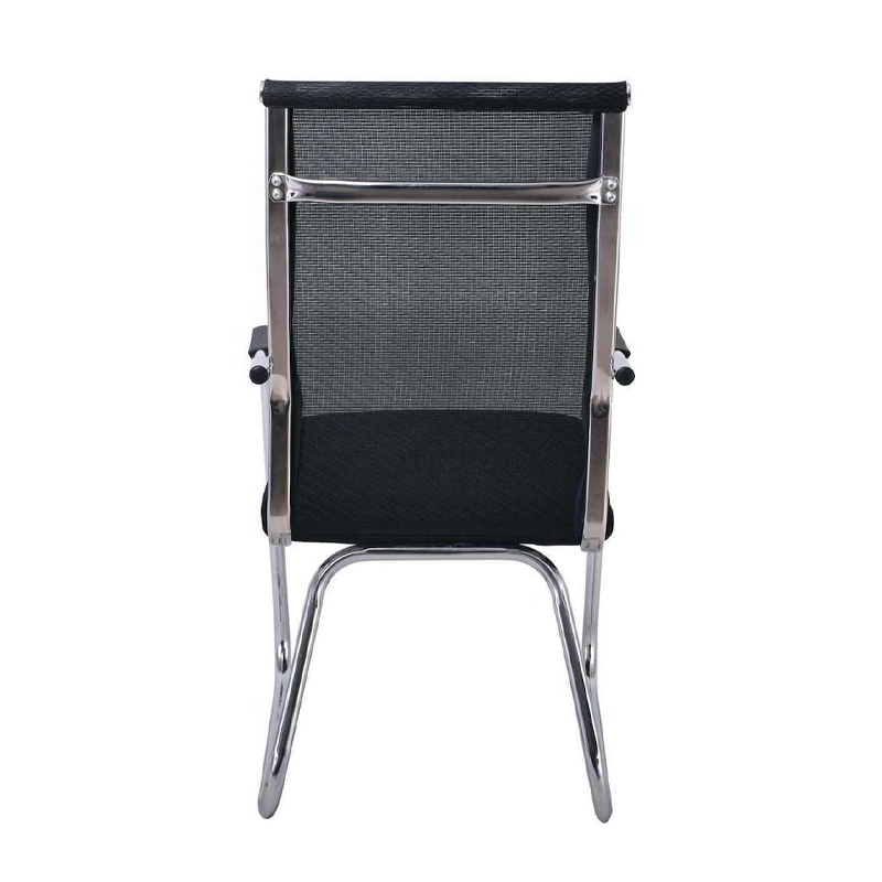 ALTA Visitor Armchair/Chromed Frame/Black Mesh