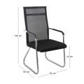 ALTA Visitor Armchair/Chromed Frame/Black Mesh