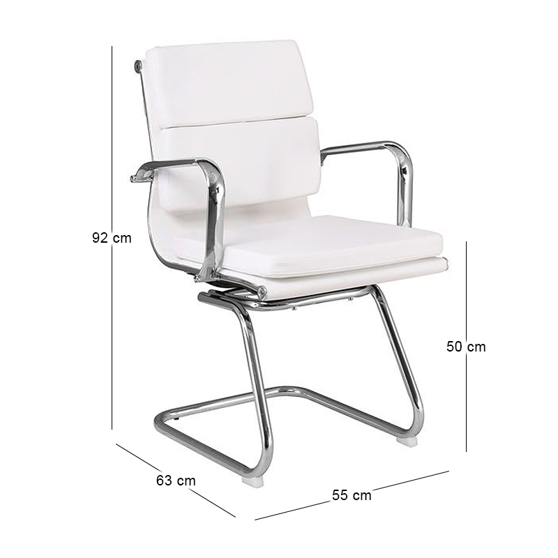 BF4800V Office Visitor Armchair White Pu