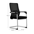 VISITOR Armchair/Chromed Frame/Black Mesh