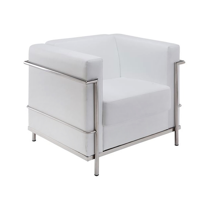 GENOVA Armchair Inox/White Pu