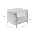 GENOVA Armchair Inox/White Pu
