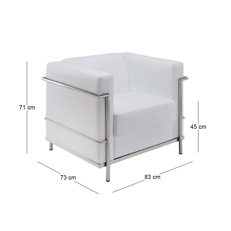 GENOVA Armchair Inox/White Pu
