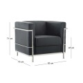 GENOVA Armchair Inox/Black Pu