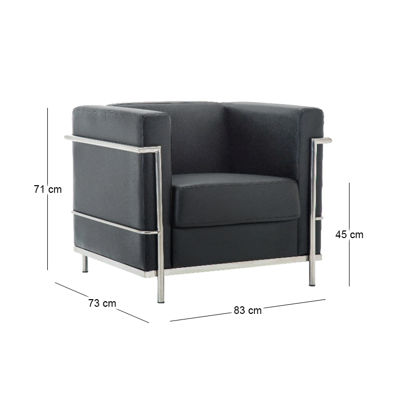 GENOVA Armchair Inox/Black Pu