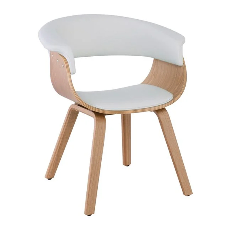 HERMAN Armchair Natural/Pu White