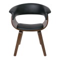 HERMAN Armchair Walnut/Pu Black