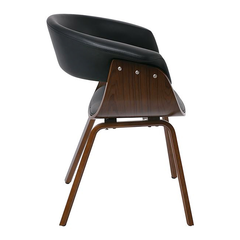 HERMAN Armchair Walnut/Pu Black